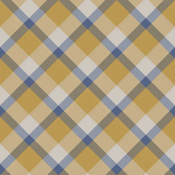 Naadloze franse blauw gele boerderij stijl gingham textuur. Geweven linnen controleren doek patroon achtergrond. Tartan plaid closeup weefsel voor keukenhanddoek materiaal. Gecontroleerde vezelpicknicktafel — Stockfoto