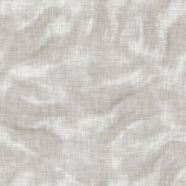 Seamless gray french woven linen wave stripe background. Ecru flax hemp fiber natural pattern. Organic yarn close up weave fabric material. Ecru greige neutral striped wavy line textile cloth.