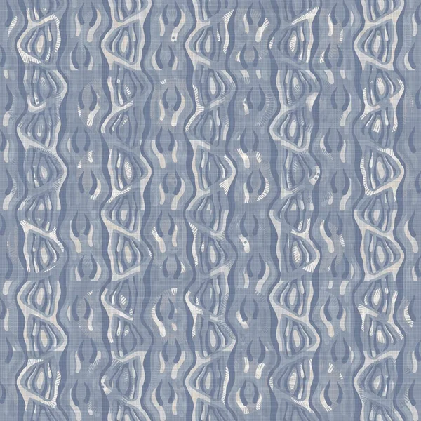 Sömlös fransk bondgård linne sommar block tryck bakgrund. Provence blå grå linne rustik mönster konsistens. Shabby chic stil gammal vävd lin oskärpa. Textil över hela tryck. — Stockfoto