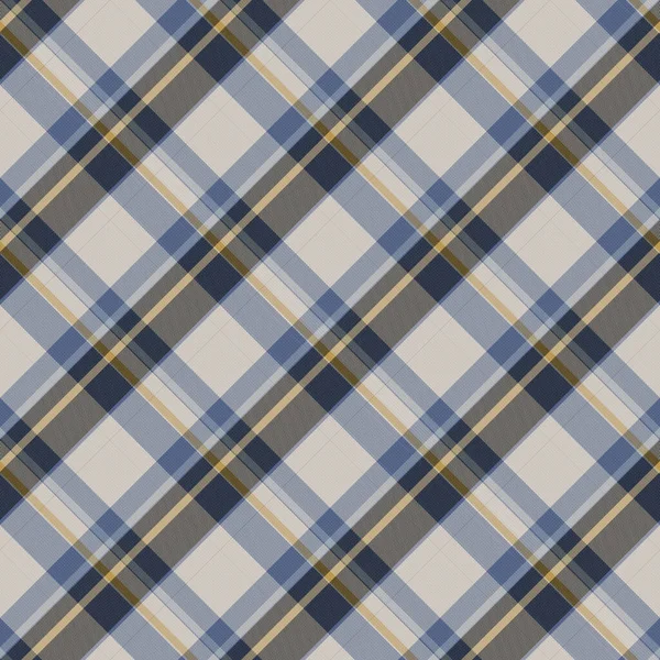 Seamless french blue yellow farmhouse style gingham texture. Woven linen check cloth pattern background. Tartan plaid closeup weave fabric for kitchen towel material. Checkered fiber picnic table — Stock Photo, Image