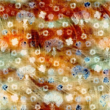 Bulanık suluboya arızası yaratıcı çiçek dokusu geçmişi. Düzensiz kanlı kravat, kusursuz boya deseni. Ombre boho batik 'i her yerde bozmuş. Değişik huysuz kara çiçek ıslak etkisi.
