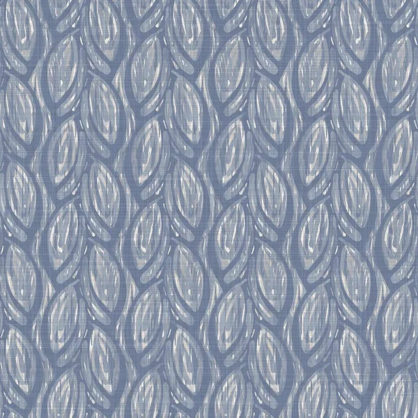 Kusursuz Fransız çiftlik evi keten geometrik blok parmak izi. Provence mavi gri kırsal desen dokusu. Eski püskü stil, eski dokuma kumaş her tarafı bulanık..