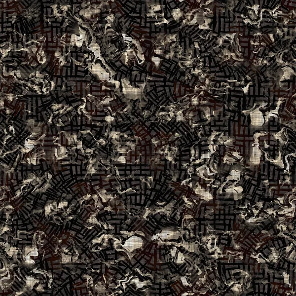 Naadloze moderne sepia camo print textuur achtergrond. Versleten gemêleerde gecamoufleerde huid patroon textiel. Grunge ruwe vervaging linnen over de hele print — Stockfoto