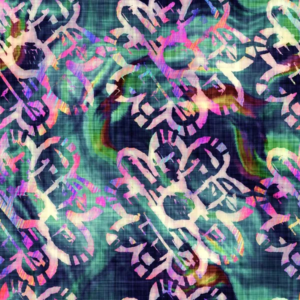 Bulanık gökkuşağı arızası sanatsal çiçek dokusu arka planı. Düzensiz kanayan suluboya kravat, dikişsiz boya deseni. Ombre boho çiçeğinin şeklini bozmuş. Değişik moda daldırma ıslak etkisi.