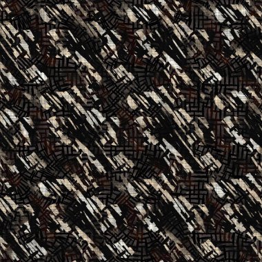 Kusursuz modern sepia camo baskı dokusu arka planı. Benekli kamuflaj deri desenli tekstil kumaş. Hırıltılı, bulanık çarşaflar her yerde. 