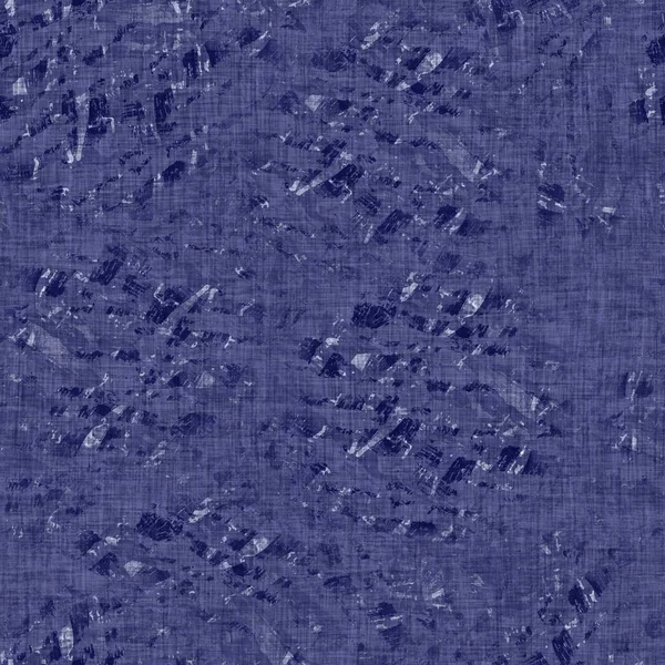 Naadloze indigo gevlekte textuur. Blauw geweven boro katoen geverfd effect achtergrond. Japanse herhaal batik weerstandspatroon. Vervloekt bindmiddel. Aziatische fusie allover kimono textiel. Bedrukte weefsels — Stockfoto