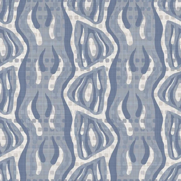 Kusursuz bir Fransız çiftlik keteni yaz bloğu parmak izi geçmişi. Provence mavi gri keten kırsal desen dokusu. Şık, eski tarz örülmüş keten bir bulanıklık. Her yerde tekstil var..