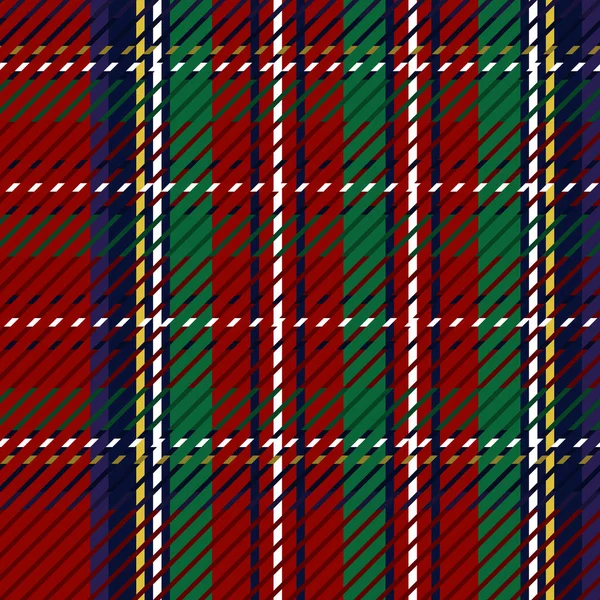 Cute punk red plaid vector seamless pattern. Checkered scottish flannel print for celtic home decor. For highland tweed trendy graphic design. Tiled rustic houndstooth grid. — Stock Vector