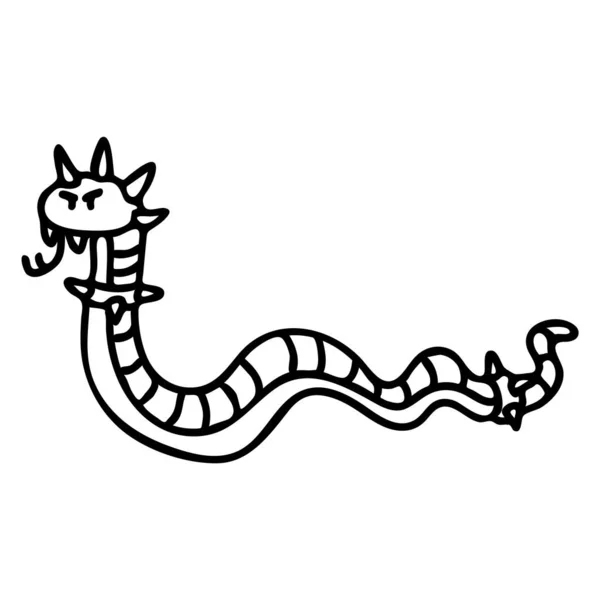 Serpent punk avec clipart d'illustration vectorielle mohawk. Autocollant alternative simple. Enfants emo rocker mignon dessin animé dessin à la main motif animal. — Image vectorielle