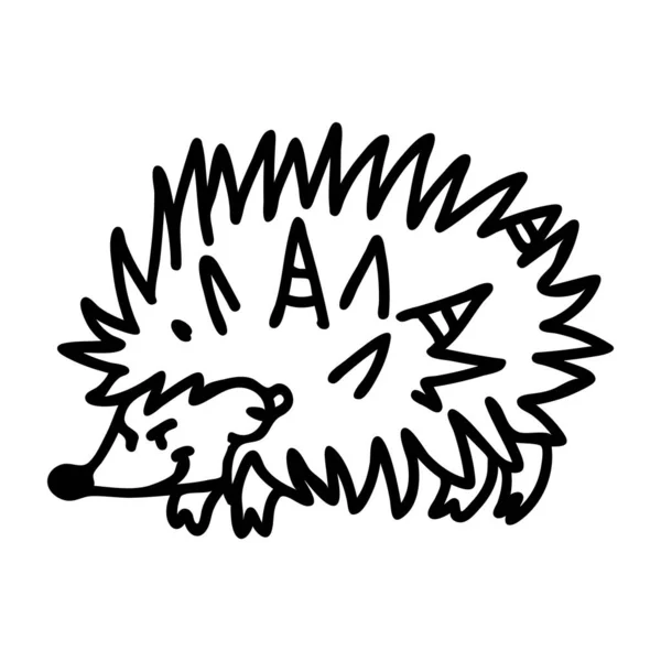 Punk rock egel met mohawk vector illustratie clipart. Eenvoudige alternatieve sticker. Kids emo rocker schattig hand getekend cartoon dier motief. — Stockvector