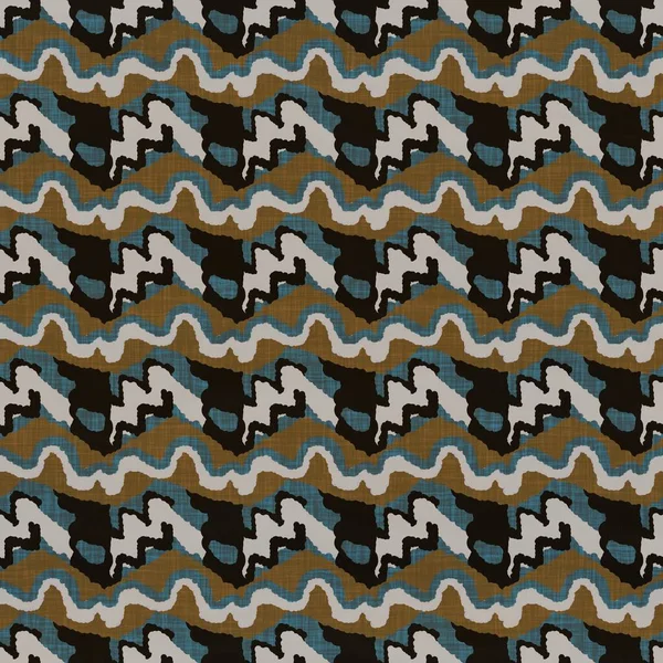 シームレスなダークブロックプリントリネンの背景。ムーディー水彩ウォッシュの質感。50世紀半ばの柔らかい家具のファブリックスタイル。Masculine Winter pattern fabric｜print — ストック写真