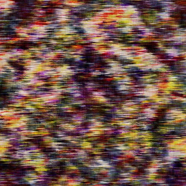 Sfondo sfocato arcobaleno acquerello tessuto lino texture. Grunge angosciato cravatta melange modello senza cuciture. Variegato luminoso effetto tessuto ombre glitch su tutta la stampa. — Foto Stock