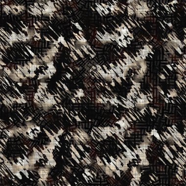 Kusursuz modern sepia camo baskı dokusu arka planı. Benekli kamuflaj deri desenli tekstil kumaş. Hırıltılı, bulanık çarşaflar her yerde. 