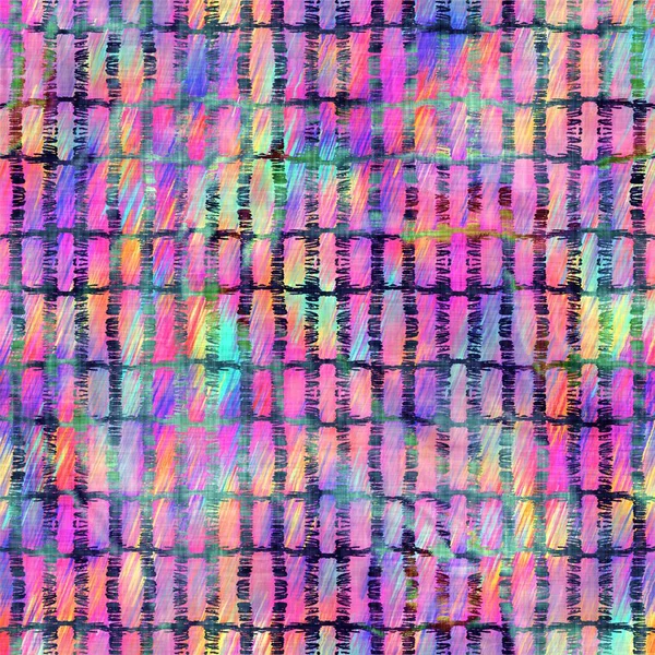 Blurry arco-íris glitch artístico geo forma textura fundo. Irregular sangramento aguarela gravata padrão sem costura. Ombre distorcido boho batik por toda a impressão. Variegated efeito molhado gotejamento na moda. — Fotografia de Stock