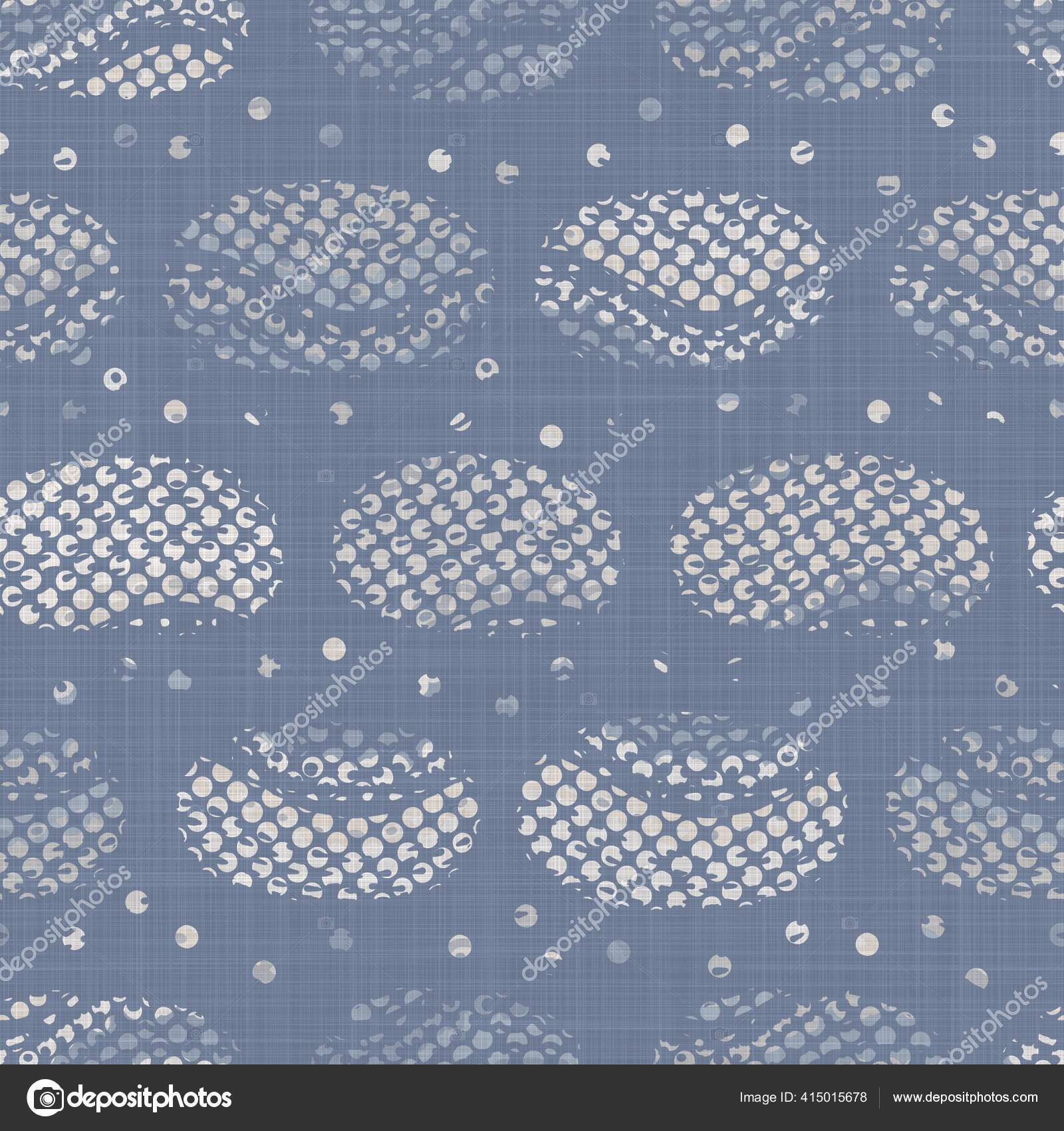 Seamless french farmhouse dotty linen pattern. Provence blue white woven  texture. Shabby chic style decorative circle dot fabric background. Textile  rustic all over print Stock Photo by ©limolidastudio@gmail.com 415015678
