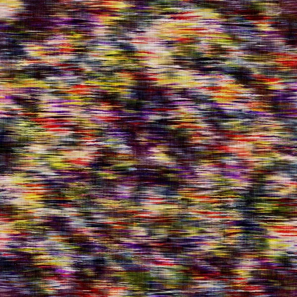 Homályos szivárvány akvarell szőtt vászon textúra háttér. Grunge problémás nyakkendő festék melange zökkenőmentes minta. Változatos fényes ombre hiba szövet hatása az egész nyomtatás. — Stock Fotó