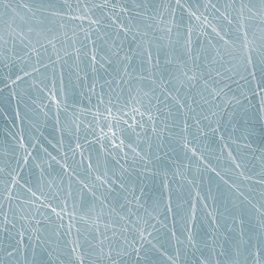 Buz yüzeyinin arka planında kusursuz çizikler var. Soğuk mavi dokuda donmuş su pateni izleri var. Kış kaygan, yıpranmış, donuk, pürüzsüz desen. Her tarafı buz kristali..