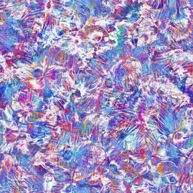 Kusursuz yaz boho 'su parmak izini sildi. Grunge hafif suluboya kolaj dokusu arka planı. Plaj desenli tekstil kumaşı. Boya mavisi, pastel, bulanık, püre, her yerde arıza var. 