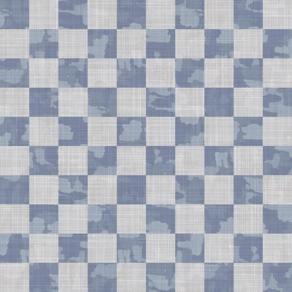 Sömlös fransk blå vit bondgård stil gingham konsistens. Vävt linne kontrollera tyg mönster bakgrund. Tartan rutig närbild väva tyg för kökshandduk material. Picknickduk av rutig fiber — Stockfoto
