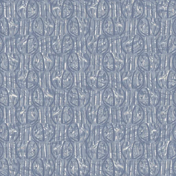 Nahtlose Französisch Bauernhaus Leinen Sommer Block Print Hintergrund. Provence blau grauen Leinen rustikalen Muster Textur. Shabby Chic Stil alten gewobenen Flachs verschwimmen. Textilien überall im Druck. — Stockfoto