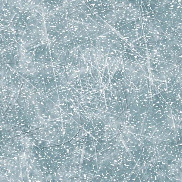 Seamless scratched ice surface background. Frozen water skating line marks on cool blue texture. Winter slippery weathered frosty seamless pattern. Icy crystal all over print. — Stock Photo, Image