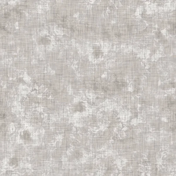 Sömlös fläckig grå fransk vävd linne konsistens bakgrund. Gamla ecru naturliga linfibrer mönster. Ekologisk boningstugväv för textil över hela mönstret. — Stockfoto