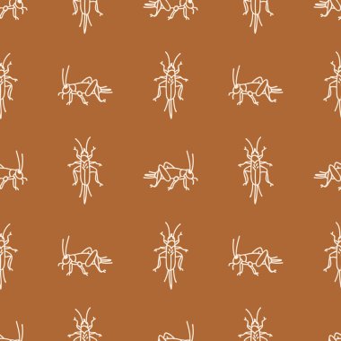 Kusursuz arka plan kriket böceği cinsiyet ayrımı yok. Tuhaf asgari 2 tonluk toprak rengi. Çocuklar duvar kâğıdı ya da boho çizgi film böcek modasını her yere yayarlar.. 