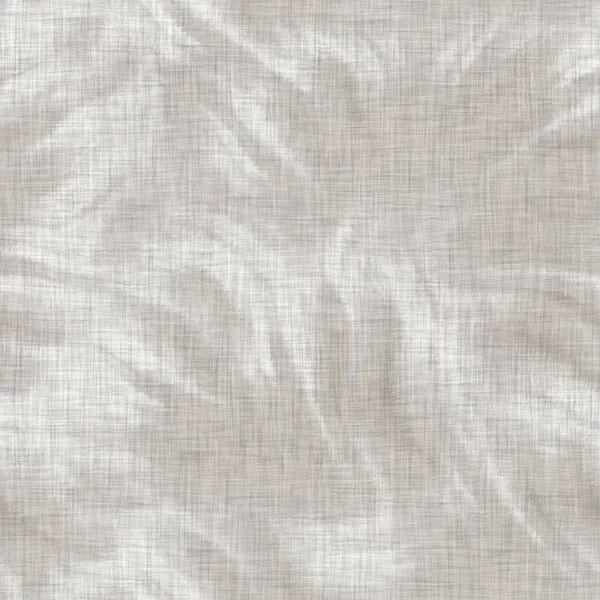 Seamless gray french woven linen wave stripe background. Ecru flax hemp fiber natural pattern. Organic yarn close up weave fabric material. Ecru greige neutral striped wavy line textile cloth.