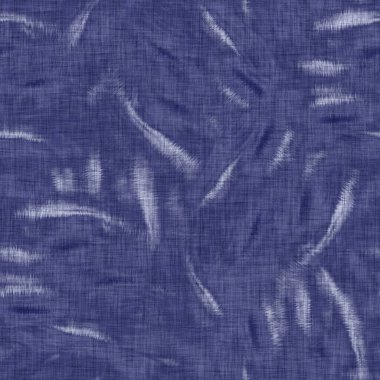 Kusursuz çivit benekli doku. Mavi örülmüş boro pamuk boyalı efekt arka planı. Japonlar batik direncini tekrarlıyor. Sıkıntılı kravat boyası beyazlatıcı. Asya füzyon izin veren kimono tekstili. Giysi izi.
