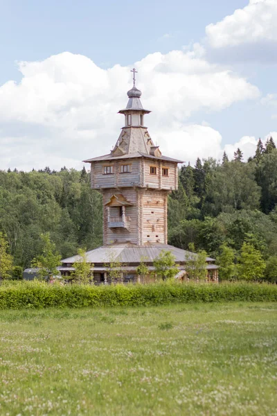 Wooden Russian house. Large wooden mansion country house and sanatorium.