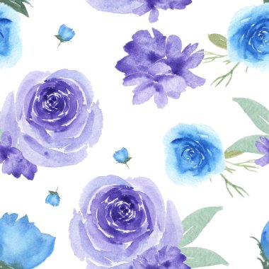 Desen sorunsuz çiçek yemyeşil suluboya tarzı vintage Tekstil, beyaz arka plan üzerinde izole çiçek aquarelle. Çiçek dekorasyonu için kart, Kaydet tarihi, düğün davetiye, poster, afiş tasarımı.