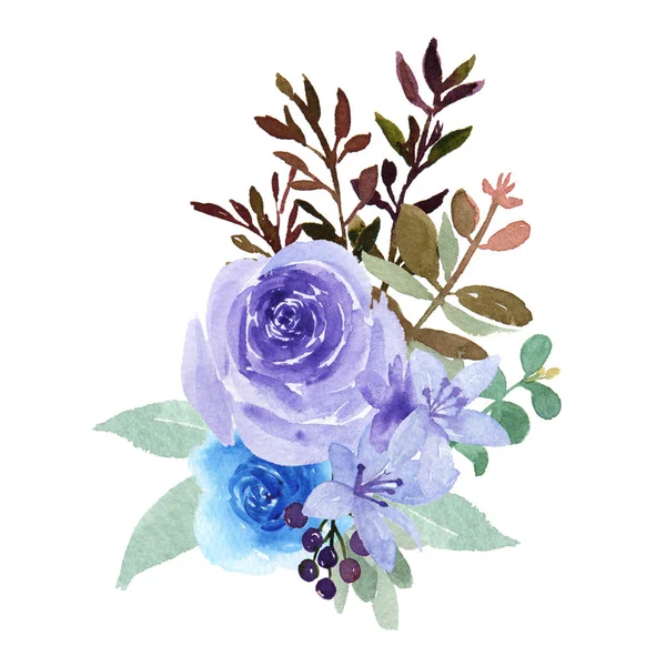 수채화 꽃다발 Florals 그린된 Llustration 빈티지 스타일 배경에 결혼식 포스터 — 스톡 사진