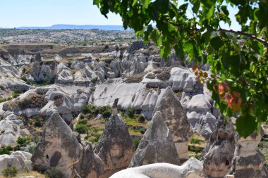  Cappadocia manzara ile gökyüzü ufukta temizleyin