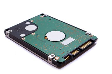 Sabit disk sürücüsü için bilgisayar veri depolama teknolojisi Hdd ile beyaz arka plan izole kapatmak