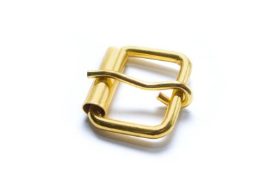 Beyaz bir arka plan üzerinde izole metal toka.