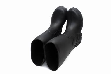 Balıkçılık için siyah lastik çizmeler. 