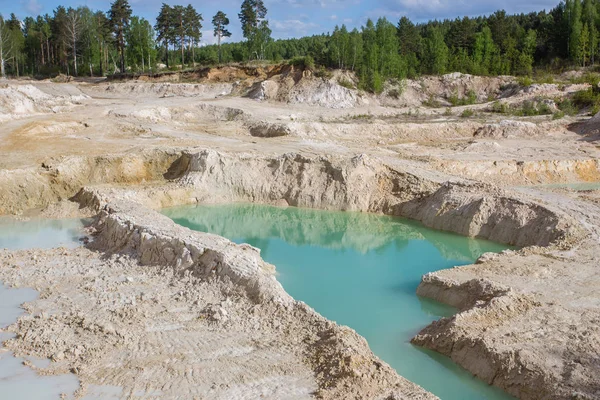 Tajo Abierto China Blanca Mineral Arcilla Tecnología Minería Cantera Caolín — Foto de Stock