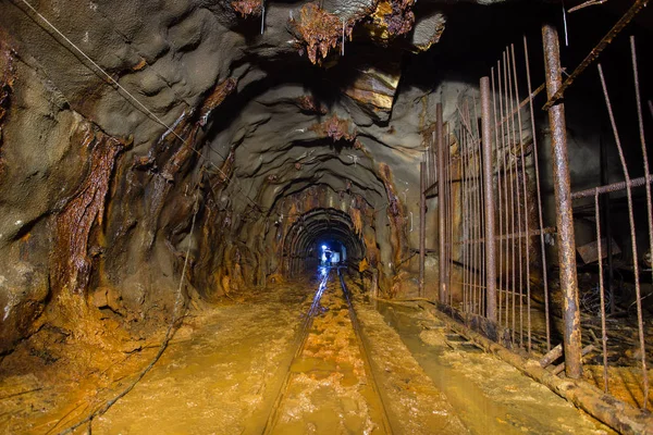 Minería Oro Túnel Waith Rieles — Foto de Stock