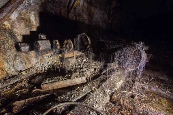 Paso Subterráneo Abandonado Galería Del Túnel Mina Mineral Cobre Del — Foto de Stock
