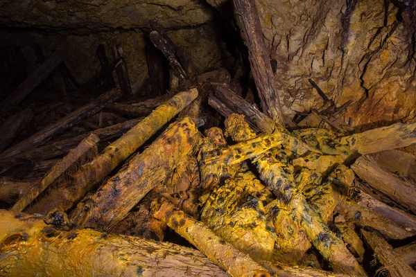 Paso Subterráneo Abandonado Galería Del Túnel Mina Mineral Cobre Del — Foto de Stock