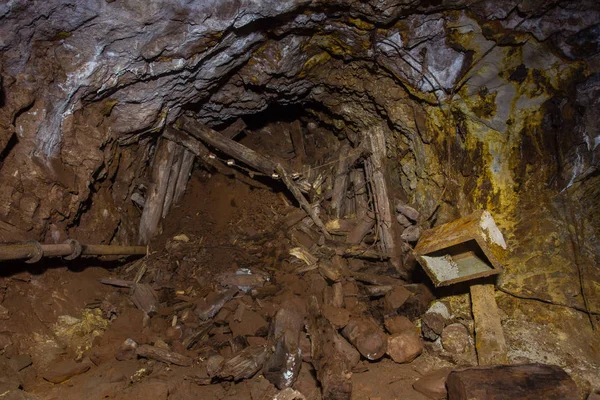 Paso Subterráneo Abandonado Galería Del Túnel Mina Mineral Cobre Del — Foto de Stock