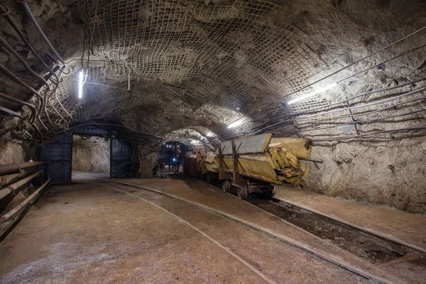 Underground Opuštěné Zlaté Železné Rudy Důl Hřídele Tunel Galerie Pasáž — Stock fotografie