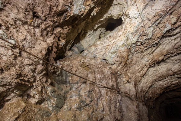 Underground gold ore mine cavern