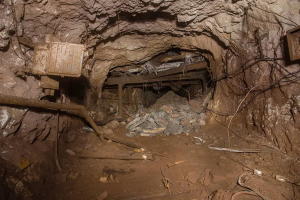 Metro Abandonado Oro Mineral Hierro Mina Túnel Galería Pasaje Colapsó — Foto de Stock