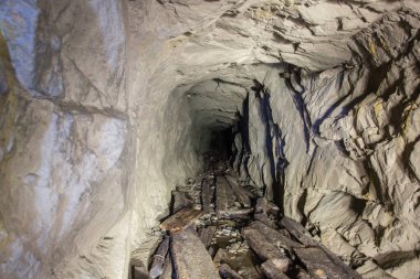 Old gold mine underground tunnel