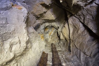 Old gold mine underground tunnel