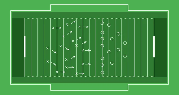 アメリカン フットボール フィールド ベクトル スポーツ イラスト — ストックベクタ