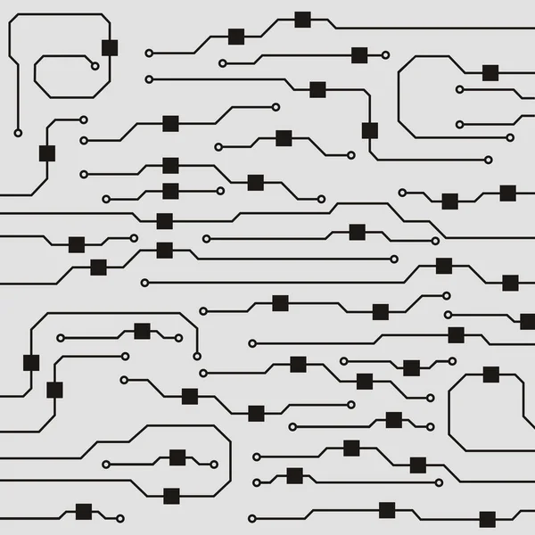 Ilustración Placa Circuito Plano Vectorial — Archivo Imágenes Vectoriales