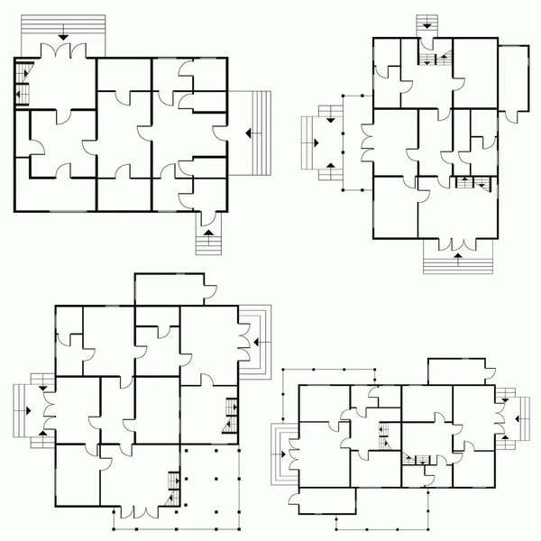 Architecturale Blauwdruk Bovenaanzicht Achtergrond Vector Technisch Project Achtergrond Illustrati — Stockvector