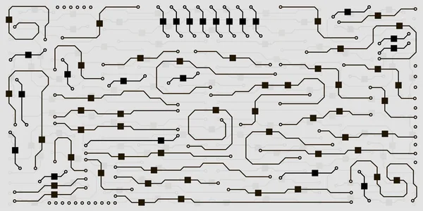 Fondo de placa de circuito vectorial. Ilustración abstracta de placa de circuito plano — Archivo Imágenes Vectoriales